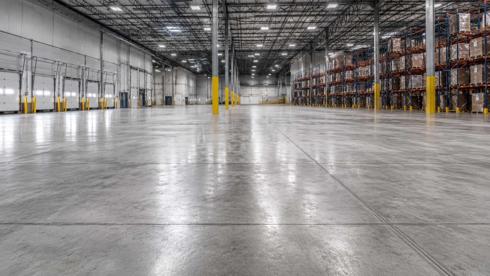 Concrete warehouse floor installation for an industrial facility in Kansas City area